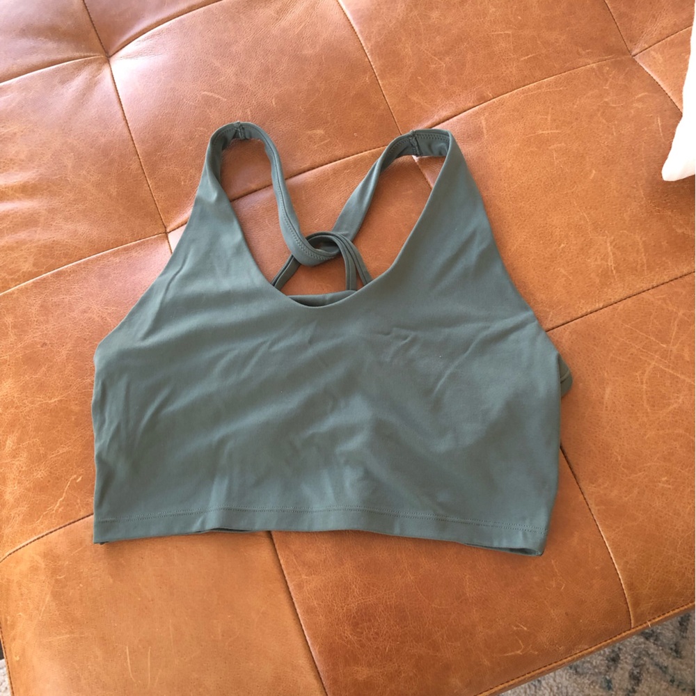 Aerie Offline Recharge Bra Top - cross straps at back - green - Size L